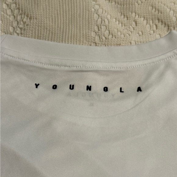 YoungLA Long Sleeve White Compression Workout Tee XL NWT - Picture 4 of 5